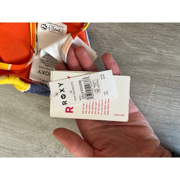 Roxy Palm Cruz Bralette Bikini Top in Orange, size M, NWT - Picture 6 of 8